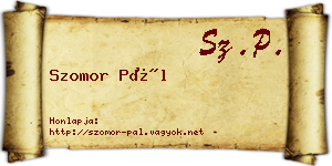 Szomor Pál névjegykártya